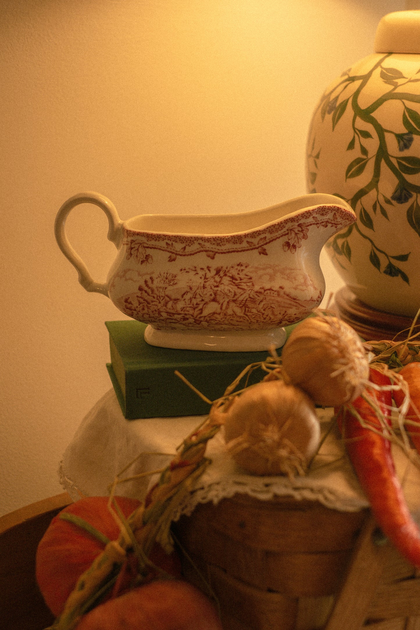 Vintage toile gravy boat
