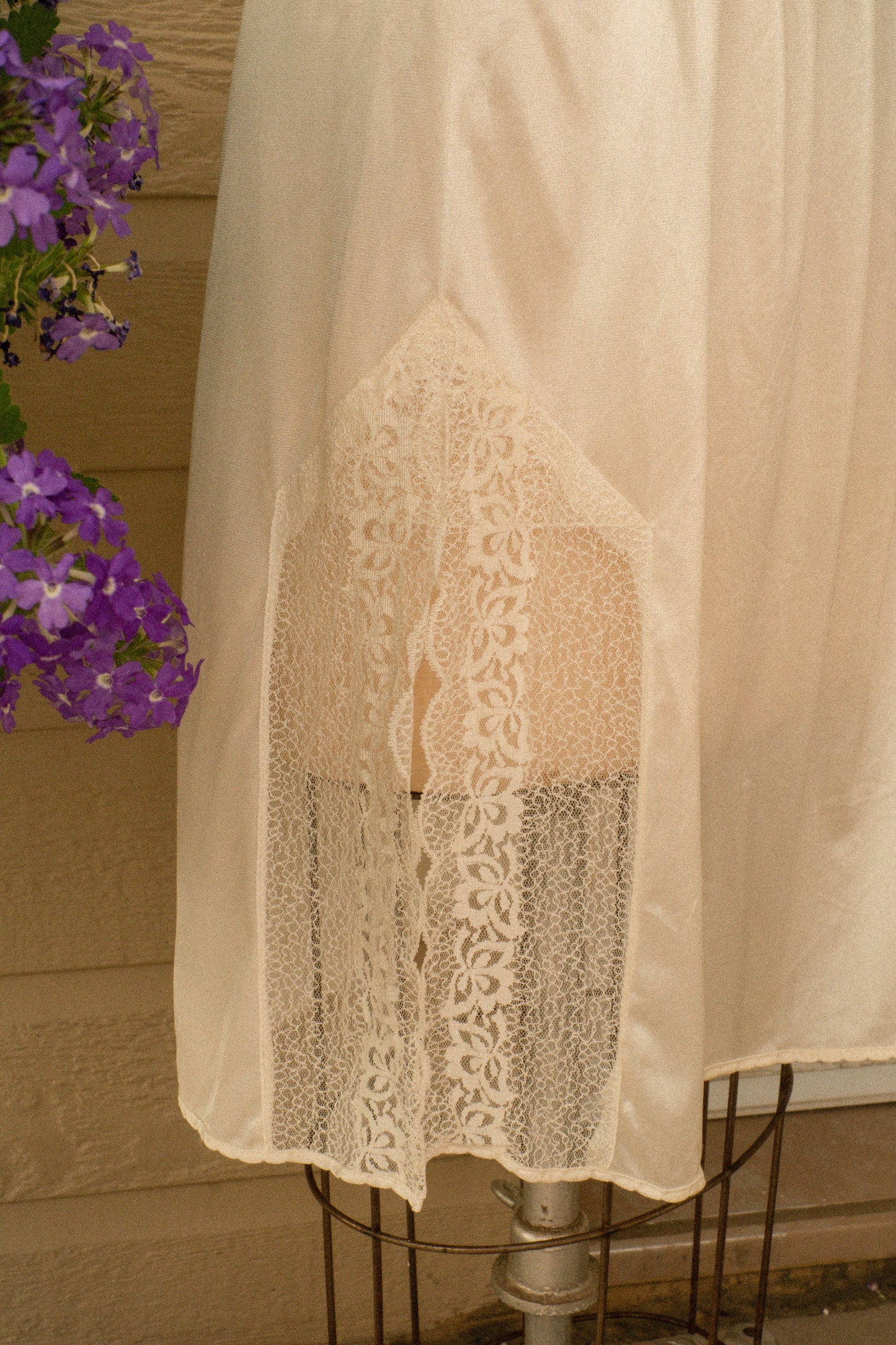 Vintage mini cream lacey slip