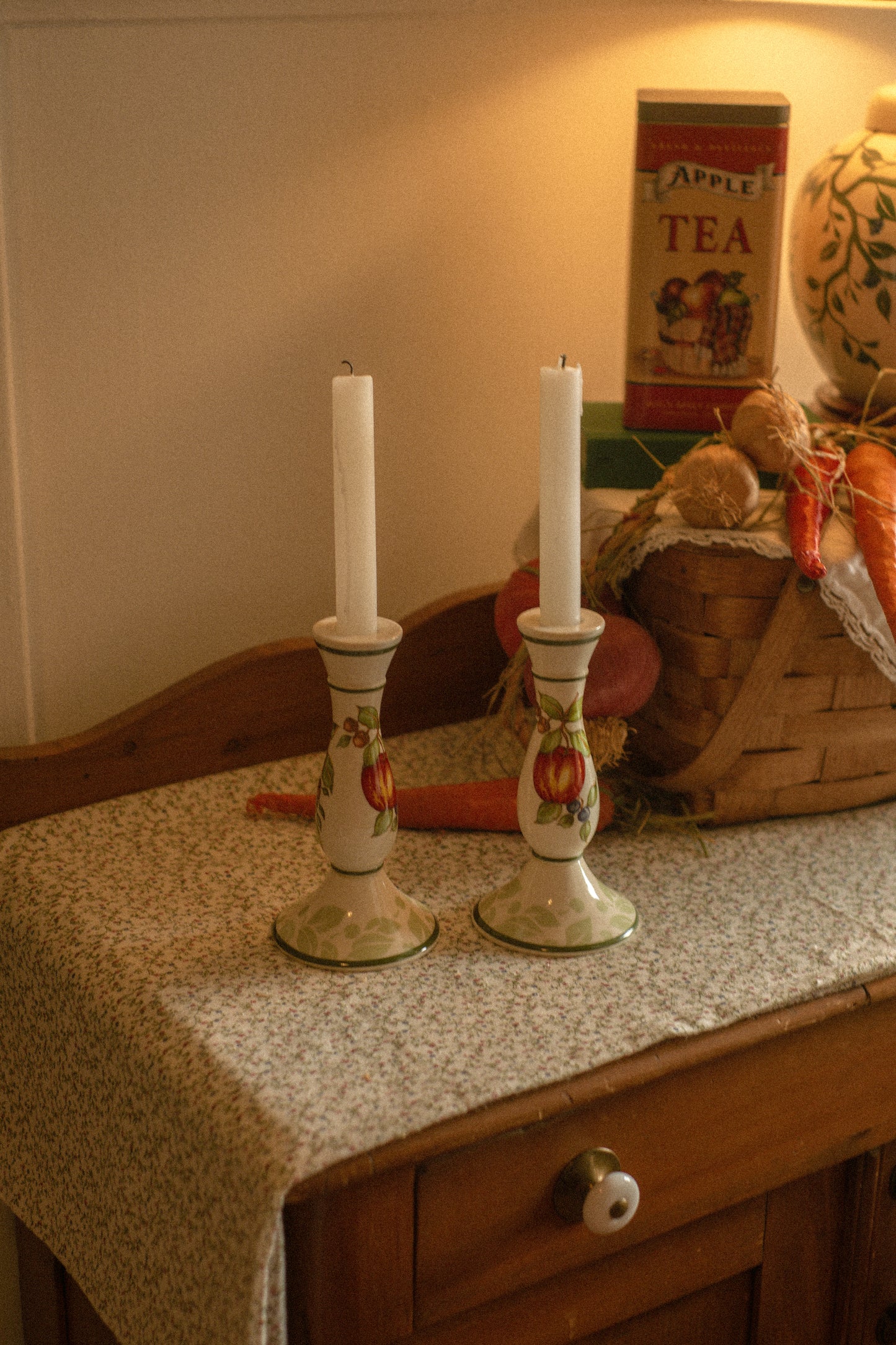vintage tapered candlestick set