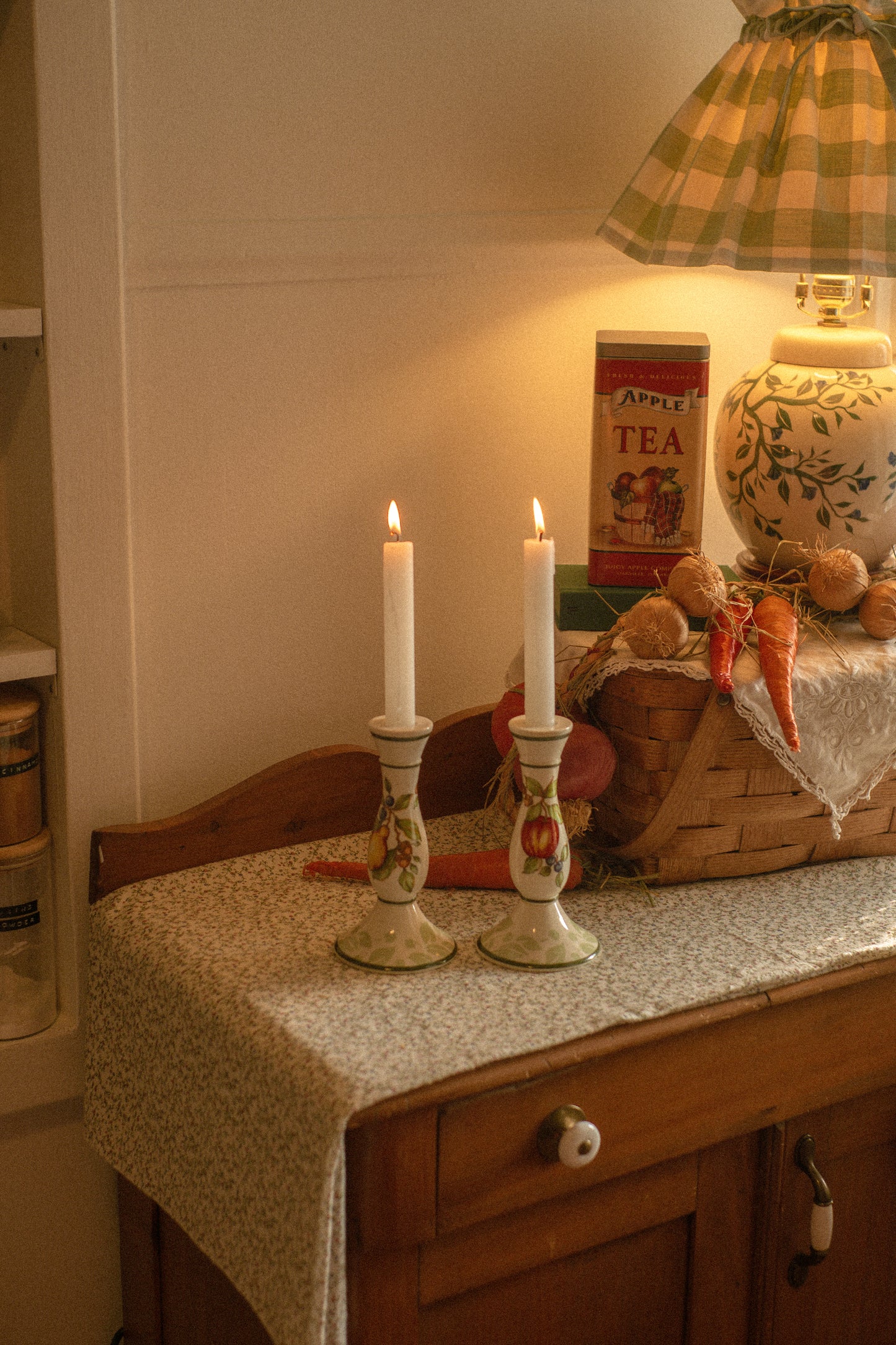 vintage tapered candlestick set