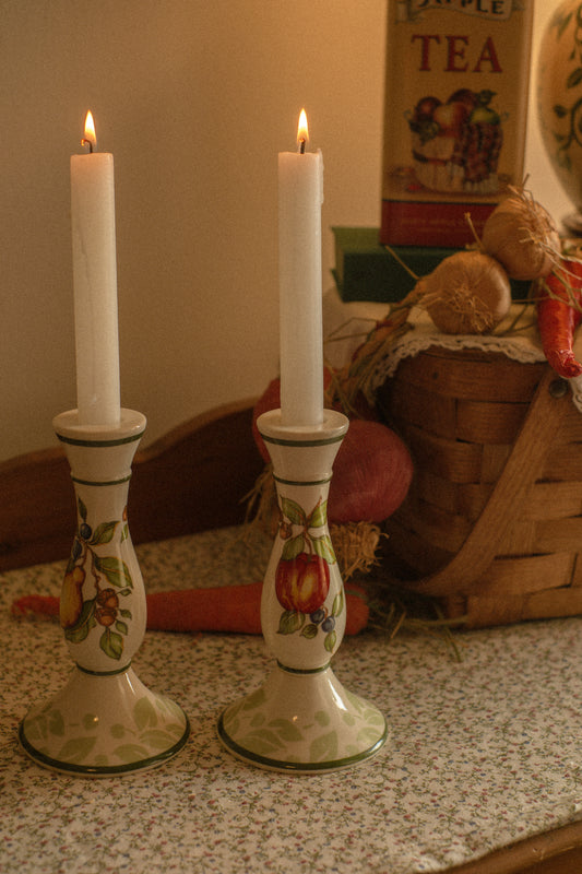 vintage tapered candlestick set