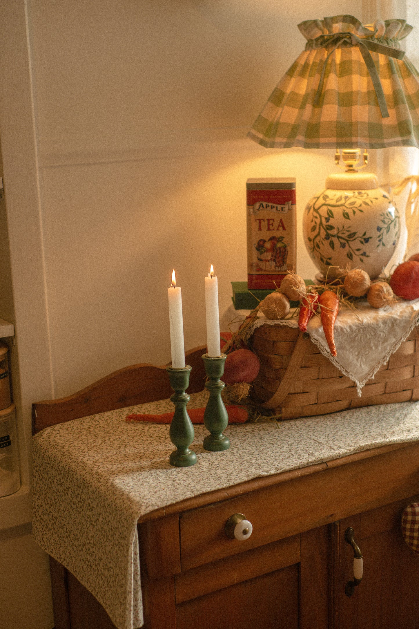 vintage wooden candlesticks