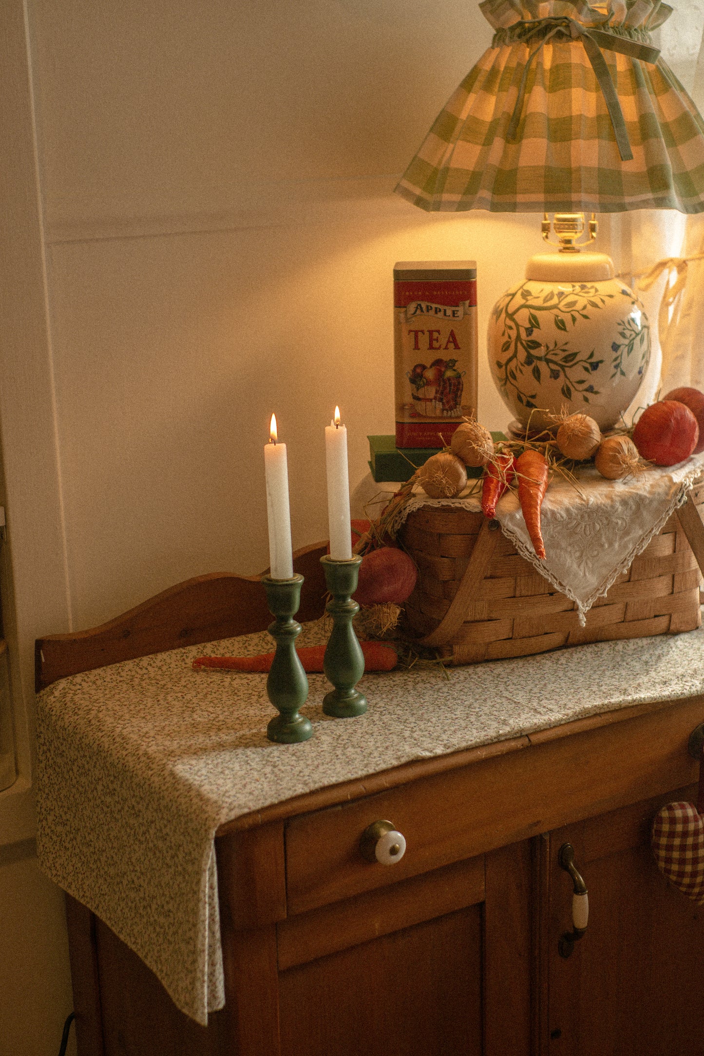 vintage wooden candlesticks