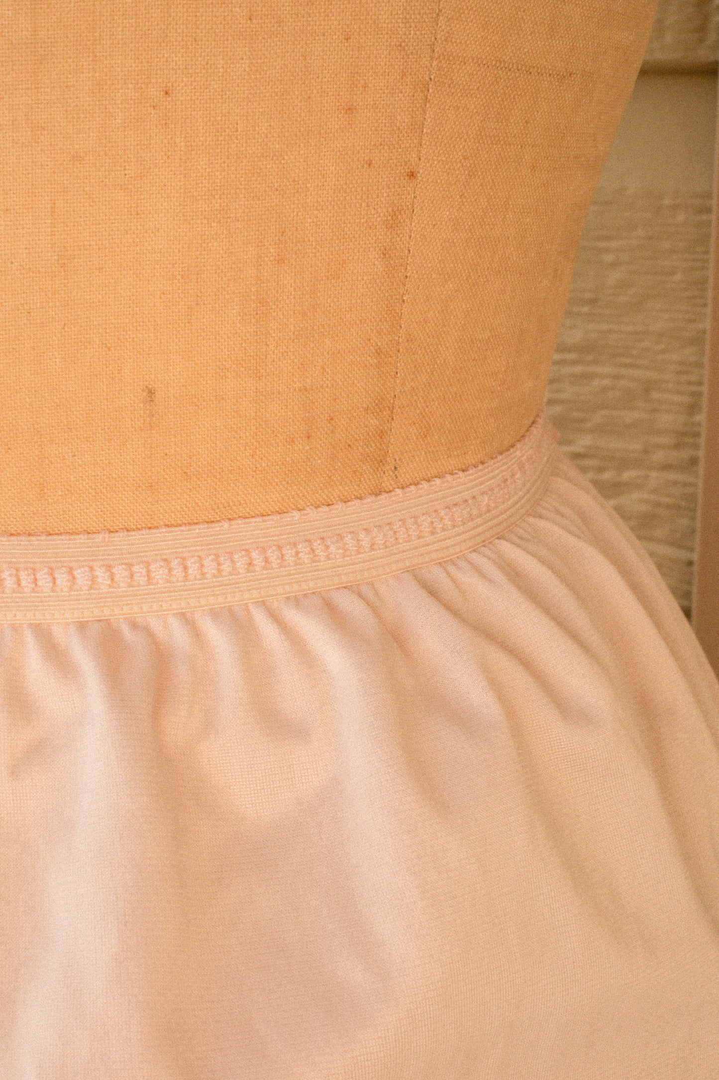 Vintage maxi length light pink lacey slip