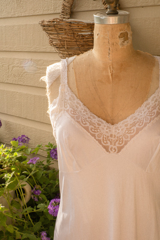 Vintage white lacey slip dress