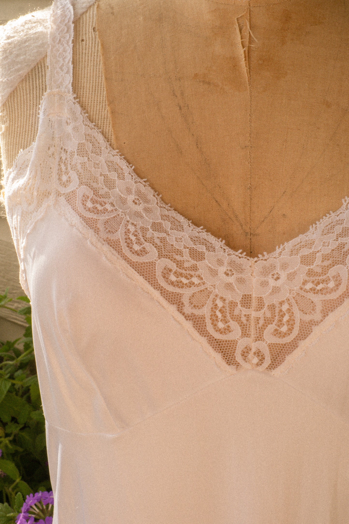 Vintage white lacey slip dress