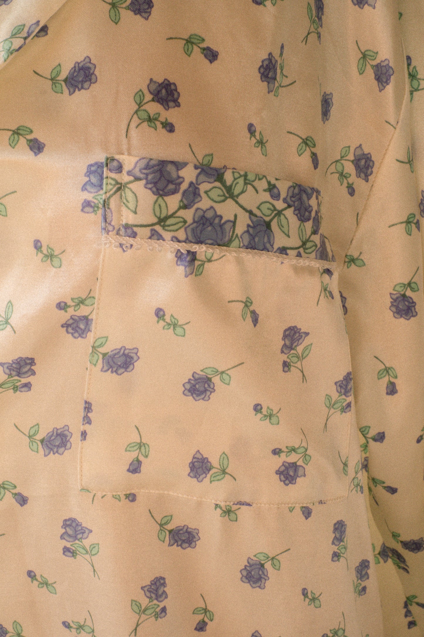 Vintage dainty floral satin sleep dress