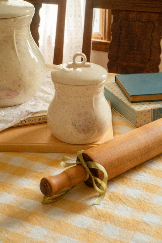 Vintage floral cottage-core ceramic canister set