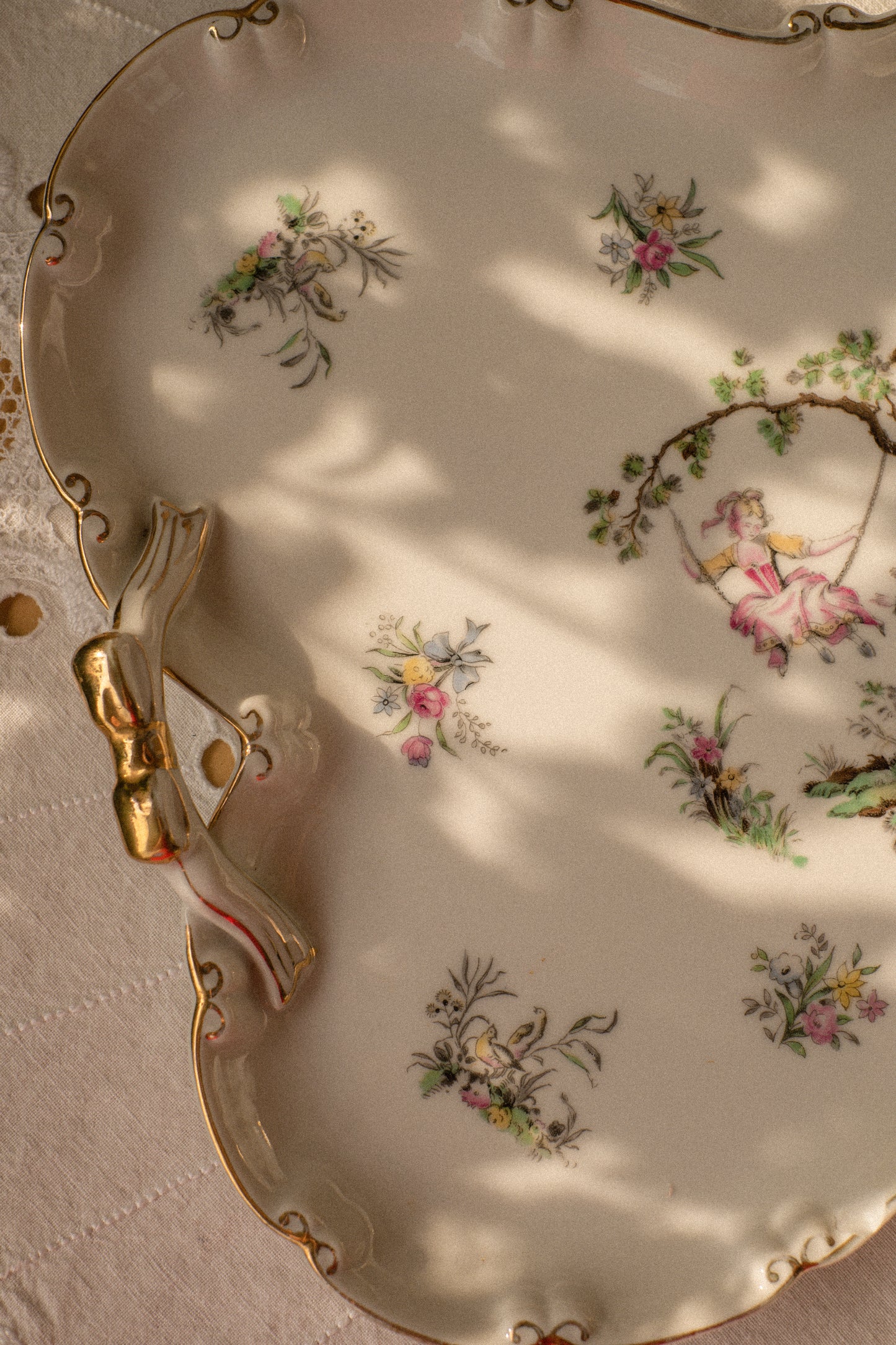 Vintage tea set porcelain bow detailed tray