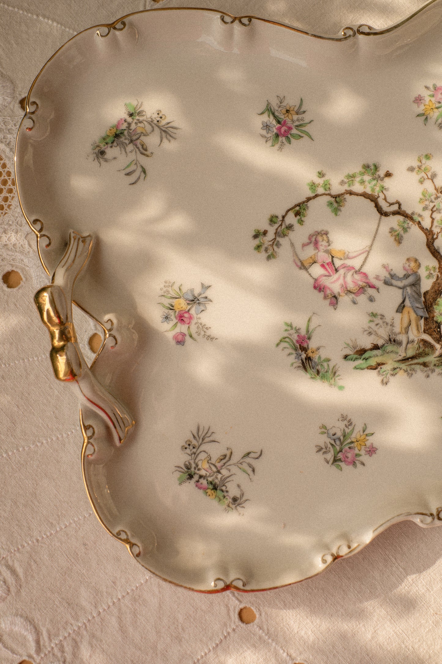Vintage tea set porcelain bow detailed tray