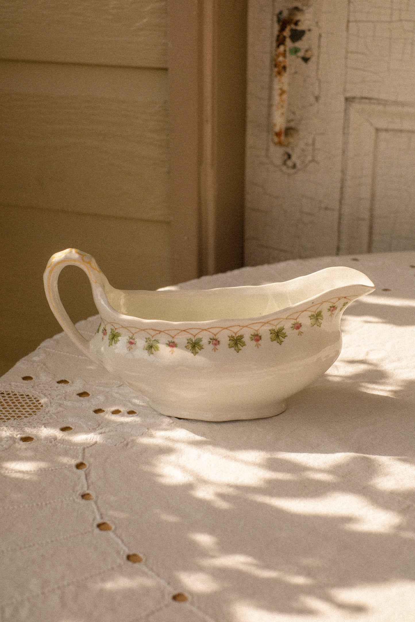 Vintage ceramic floral detailed serving dish