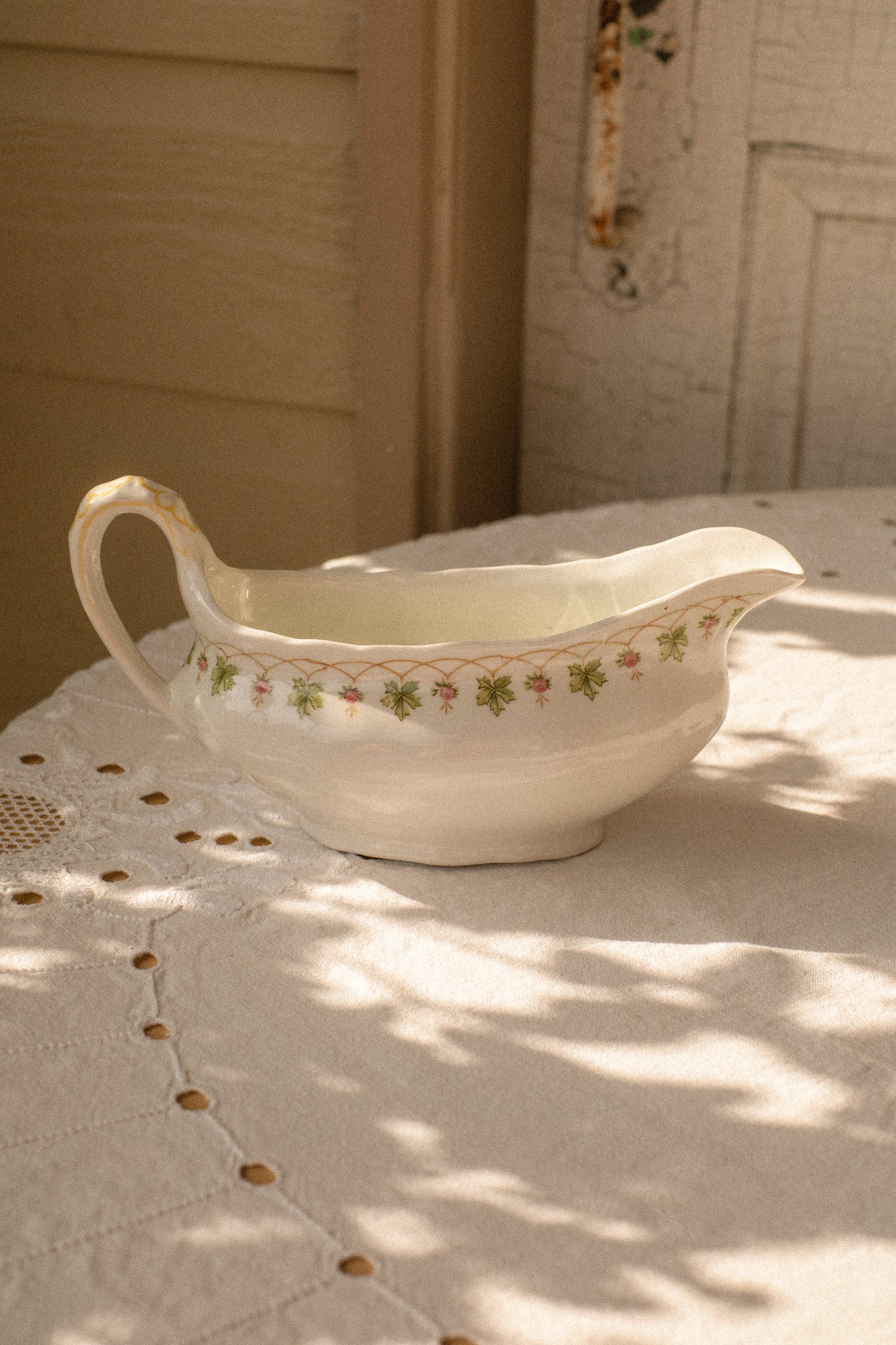 Vintage ceramic floral detailed serving dish