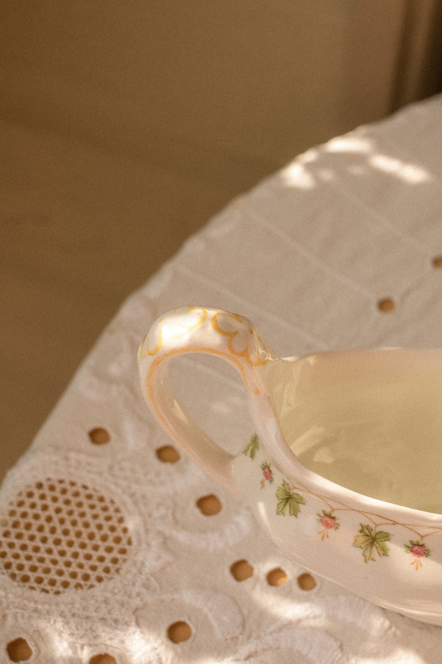 Vintage ceramic floral detailed serving dish