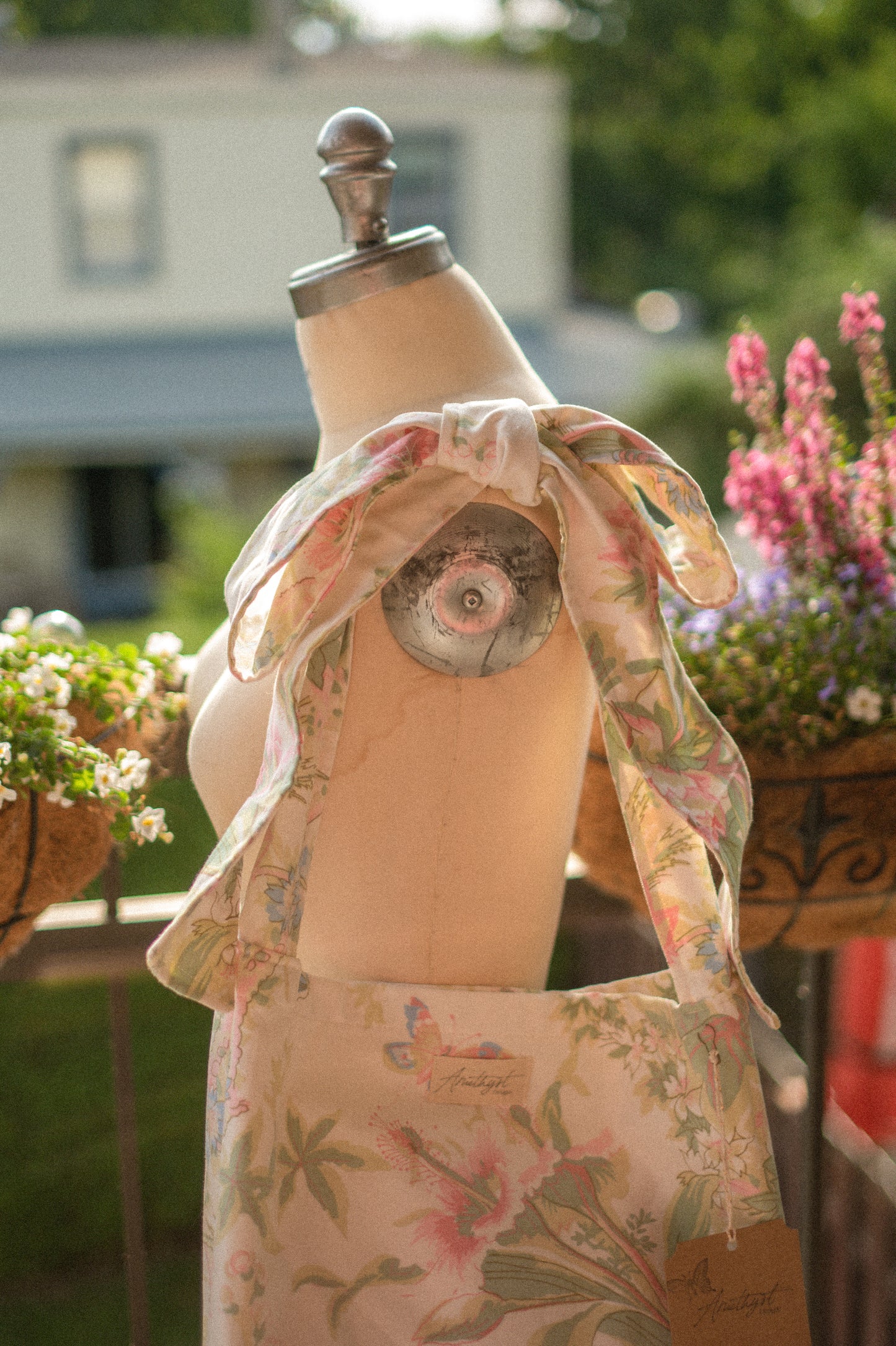 Handmade Ribbon cotton tote - fairy meadows