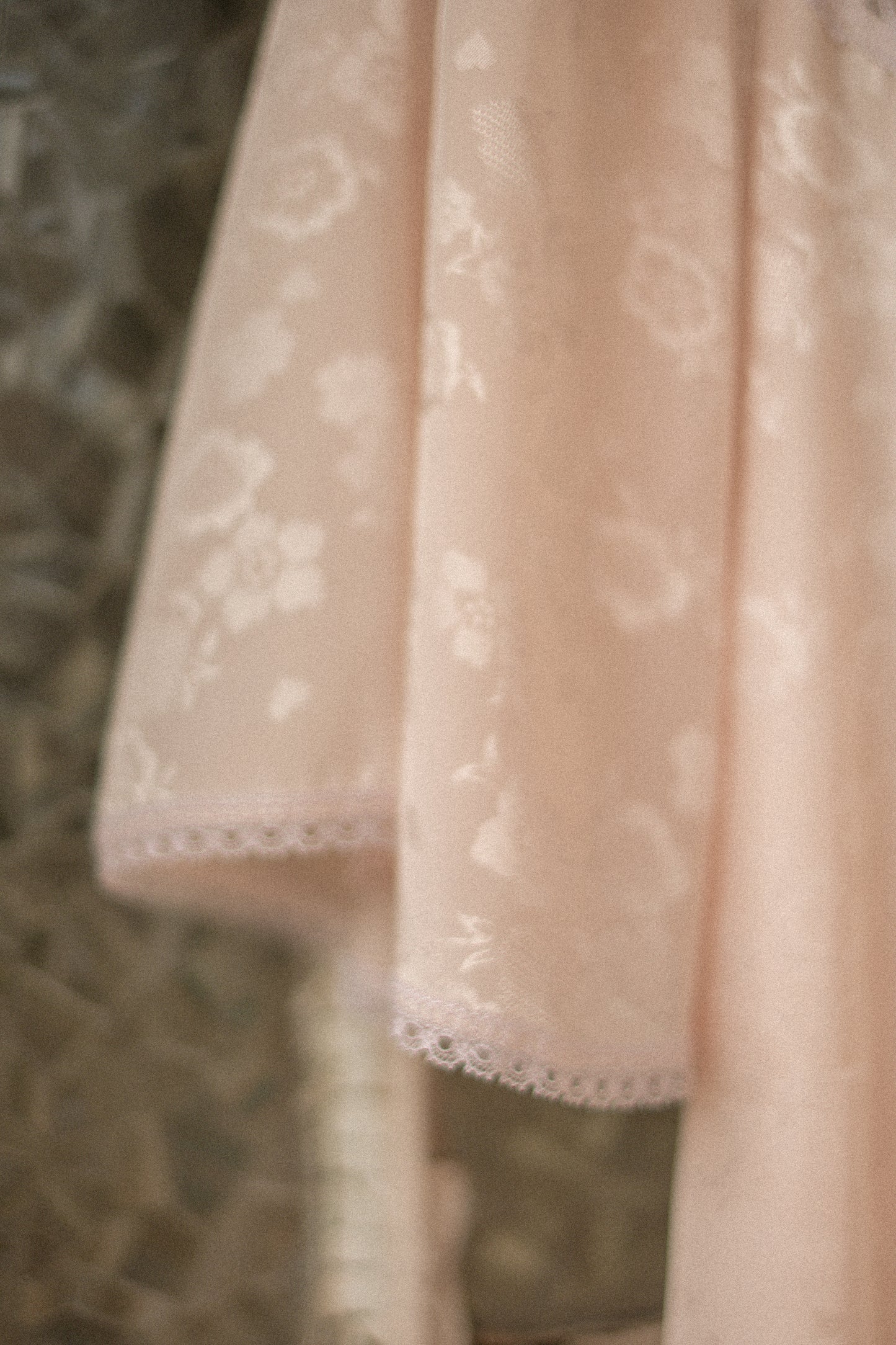 Vintage floral satin Lacey soft pink nighty