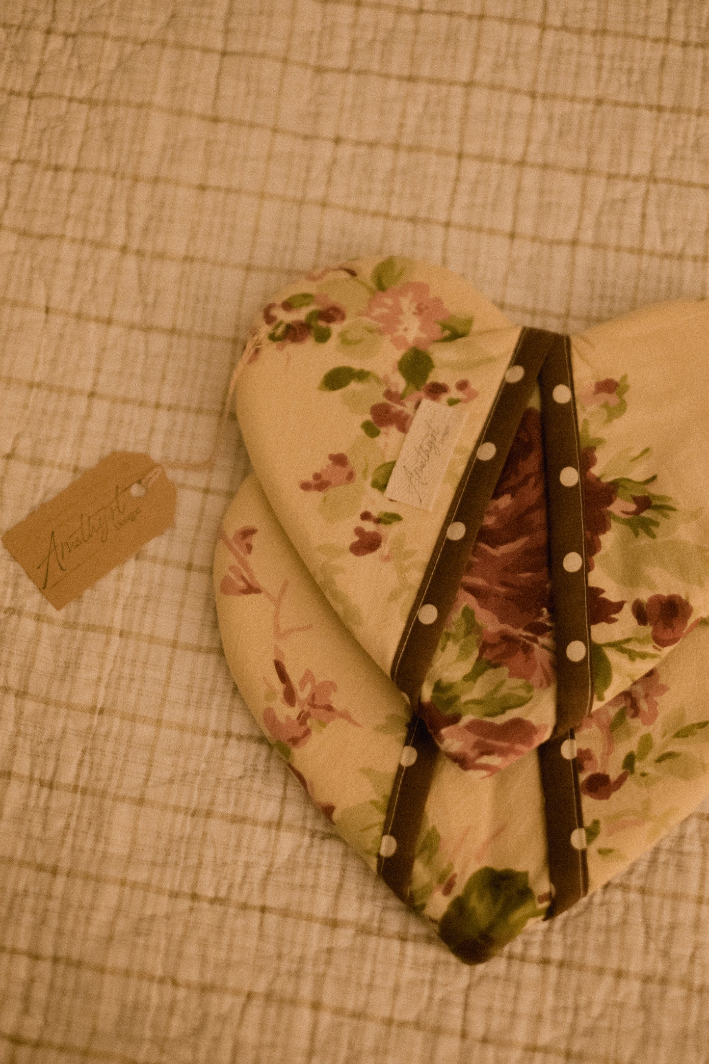 Handmade heart shaped oven mitt set -