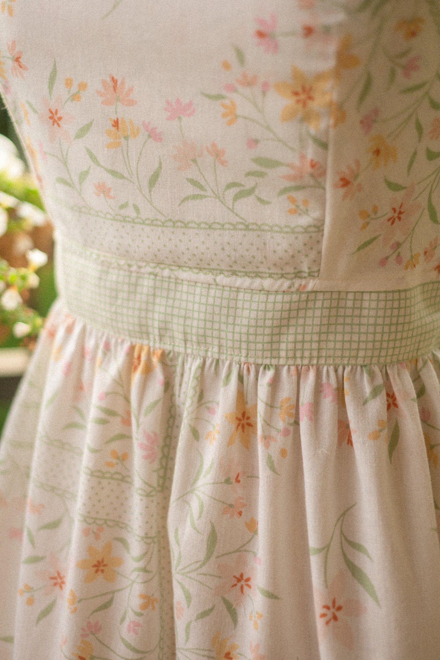 Handmade vintage apron set - morning dew