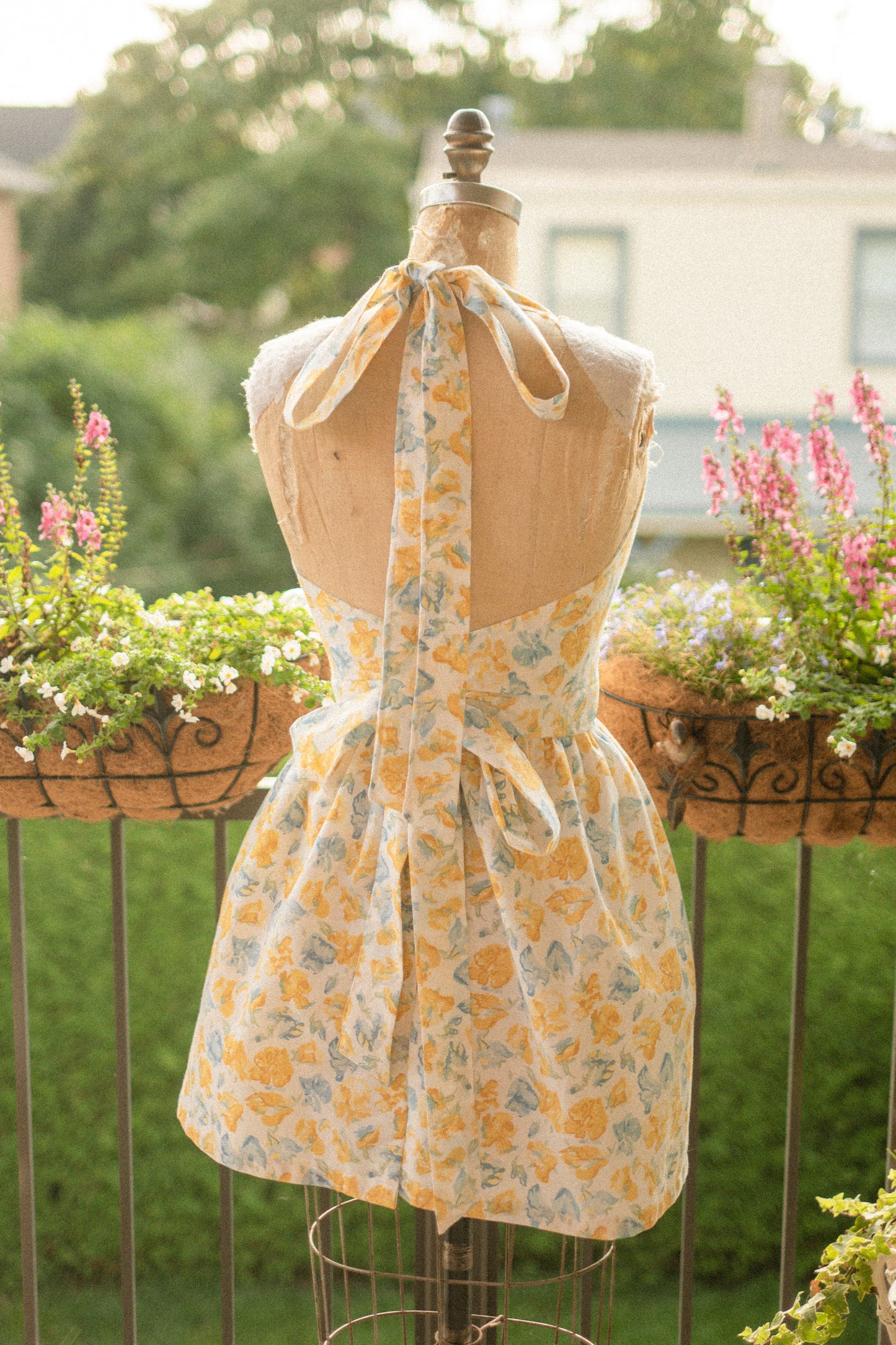 Handmade vintage apron set - Golden hour