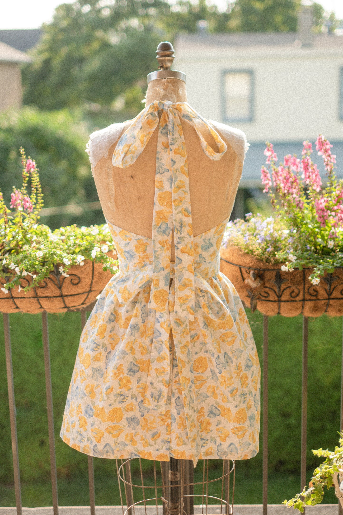 Handmade vintage apron set - Golden hour