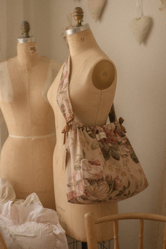 Handmade patchwork cotton tote bag - Romantique