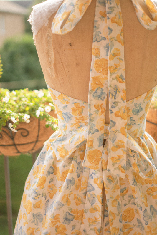 Handmade vintage apron set - Golden hour