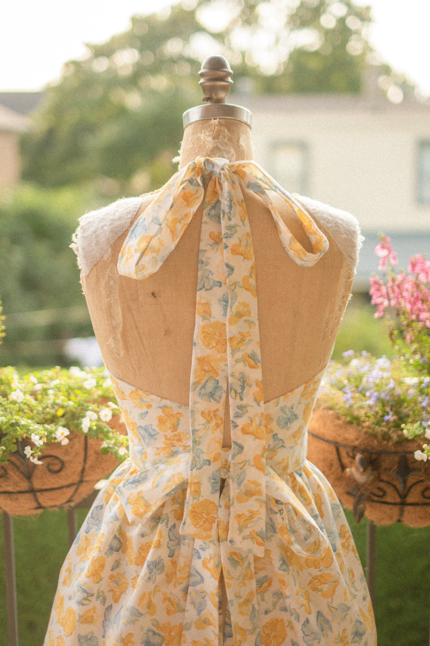 Handmade vintage apron set - Golden hour