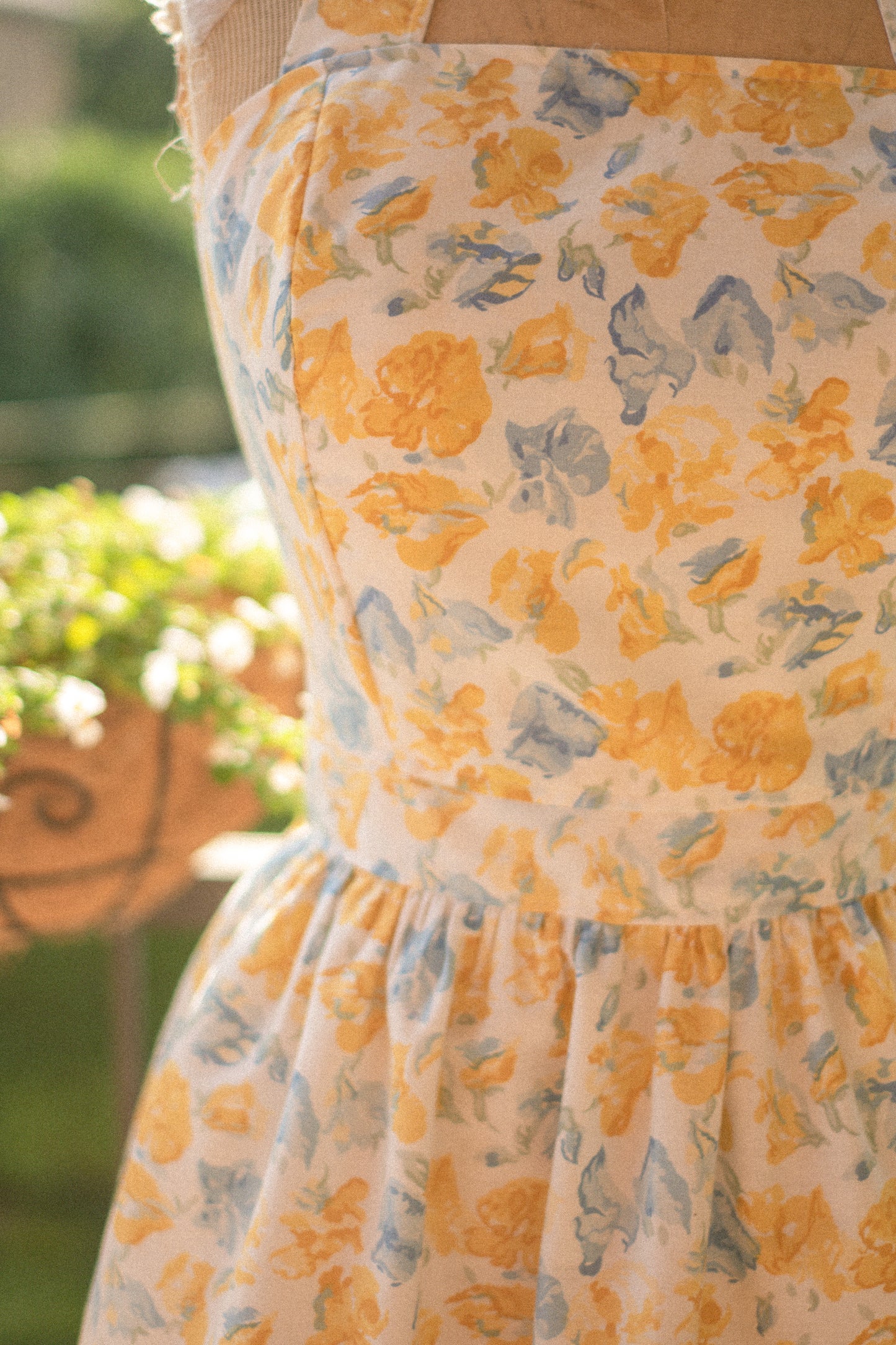 Handmade vintage apron set - Golden hour