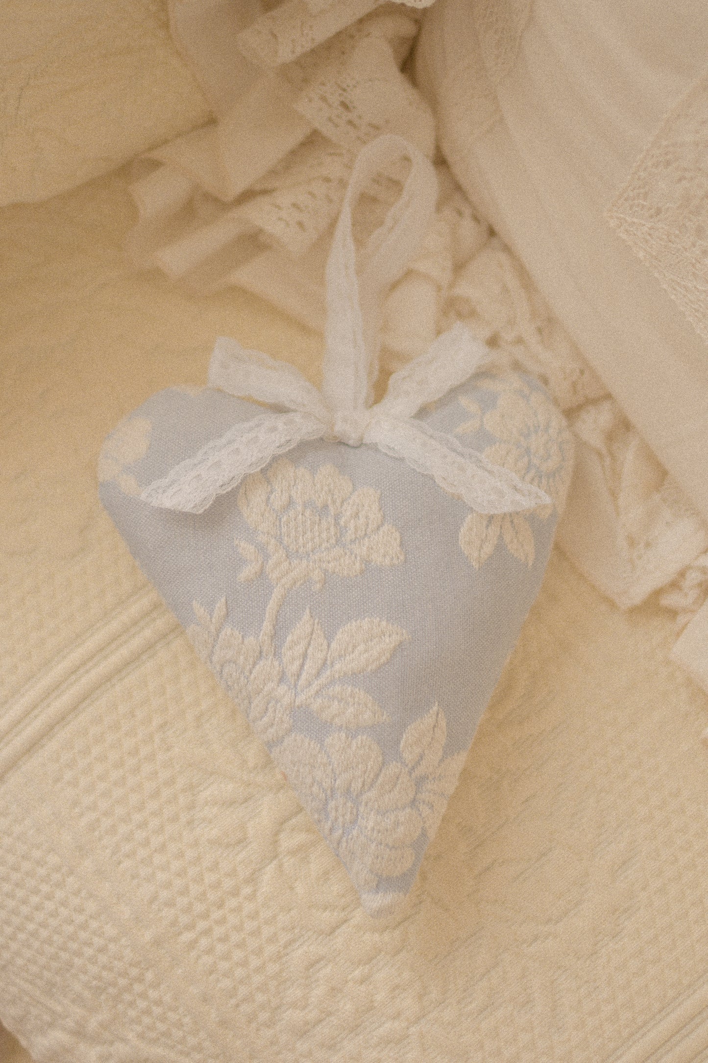 Handmade quilted heart shaped ornaments ♡