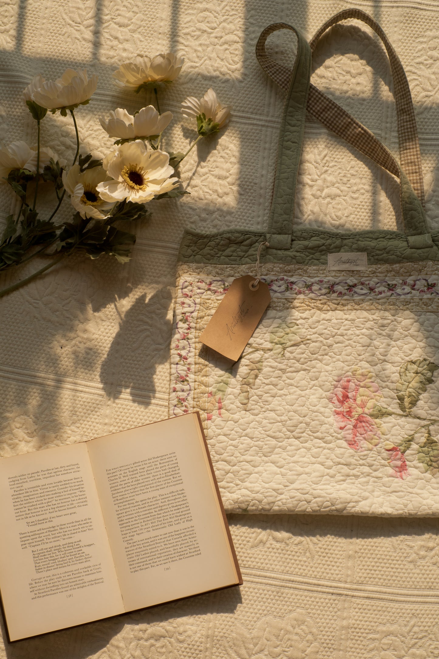 Handmade quilted reusable bag - Emily♡