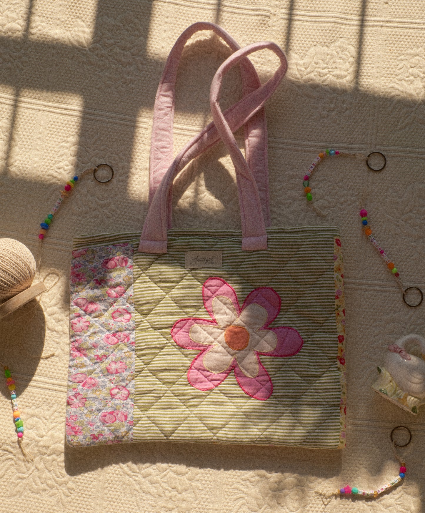 Handmade quilted reusable bag - Lisa♡