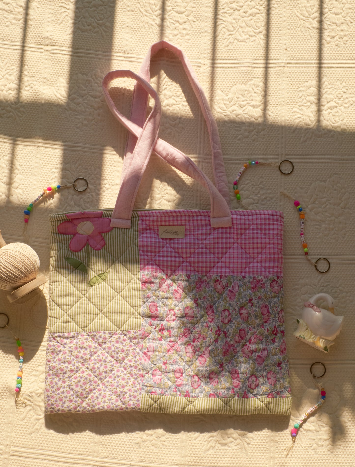 Handmade quilted reusable bag - Jane♡