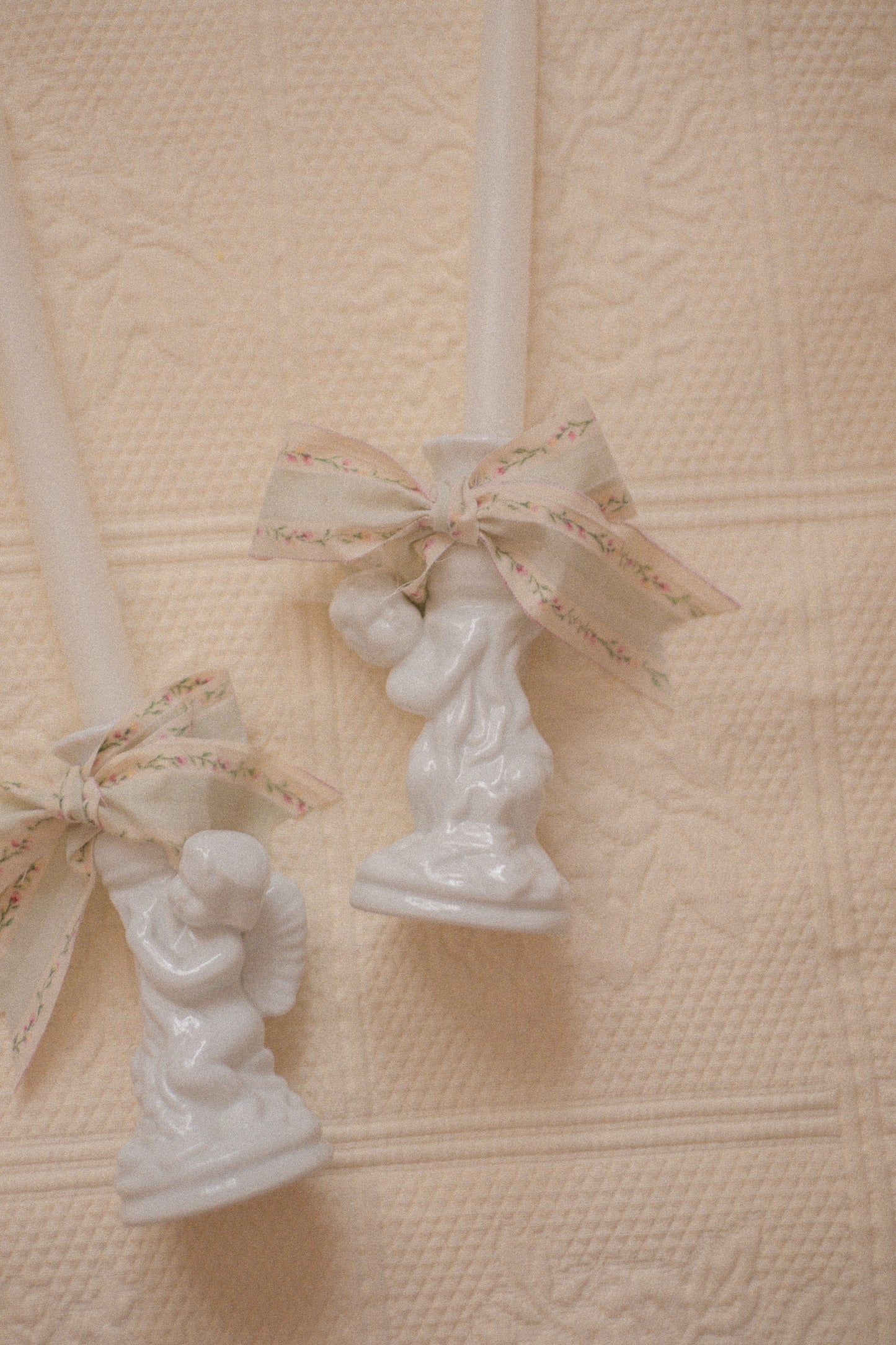 Vintage cherub tapered candle sticks