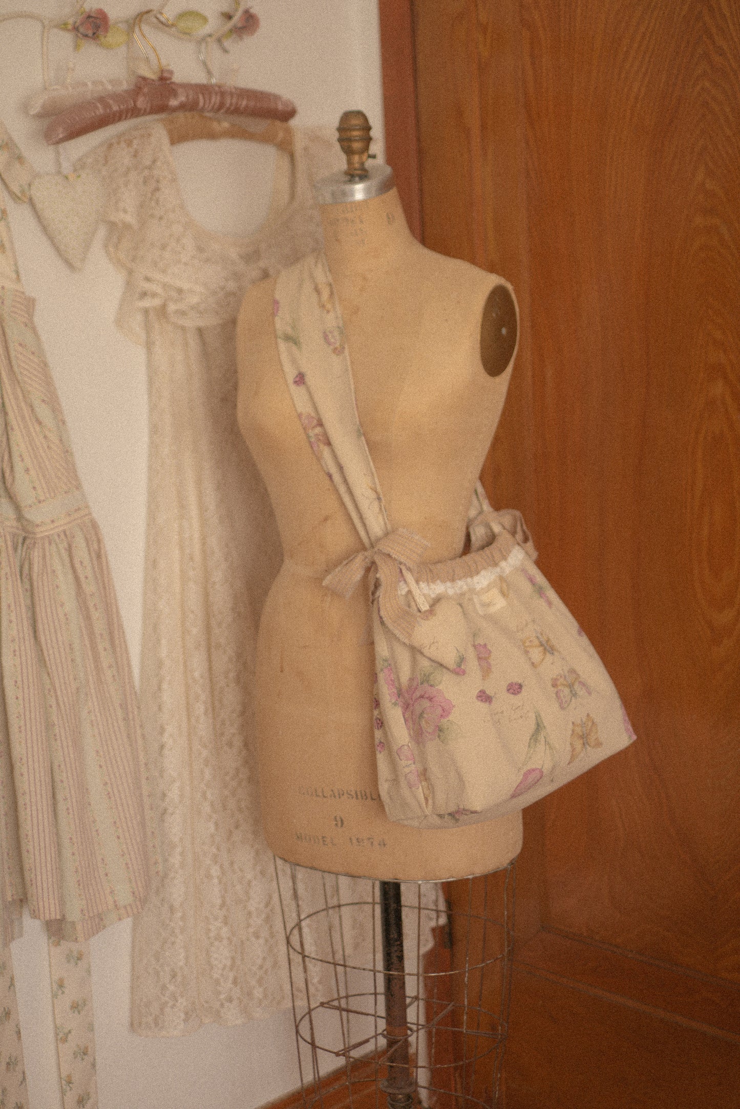 Handmade cotton tote bag - petit papillon