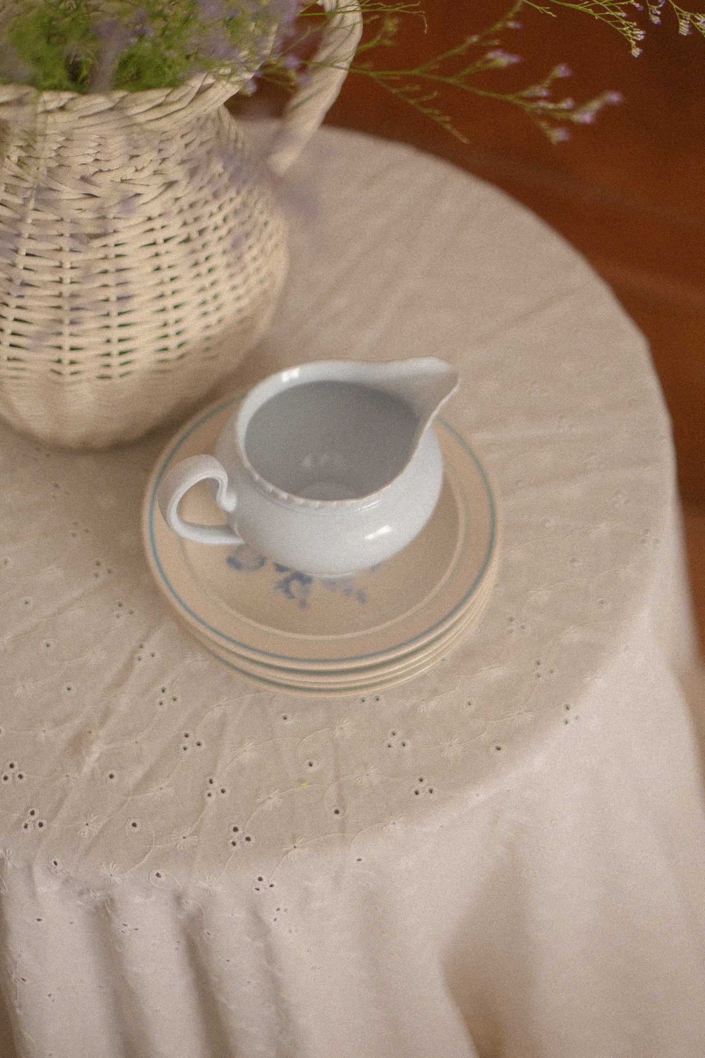 Vintage baby blue creamer dish
