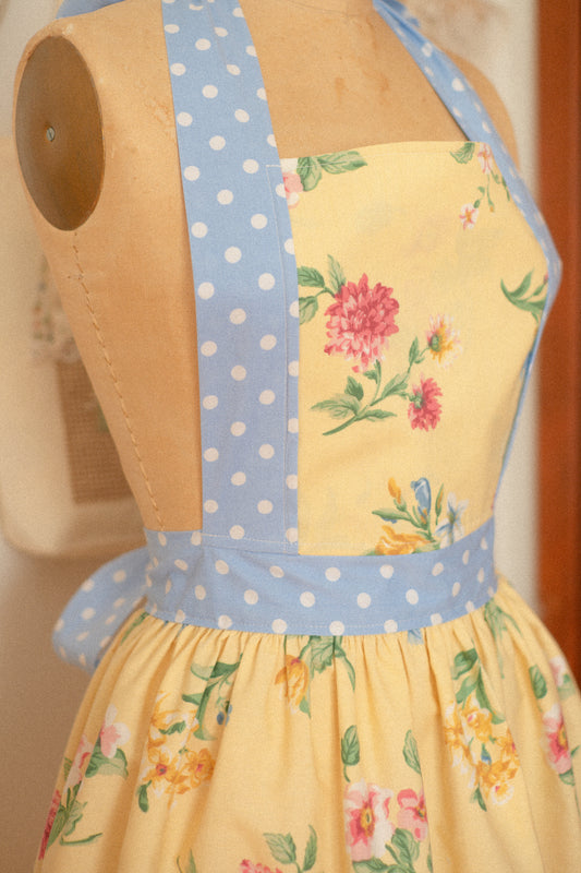 Handmade vintage inspired apron - April Showers