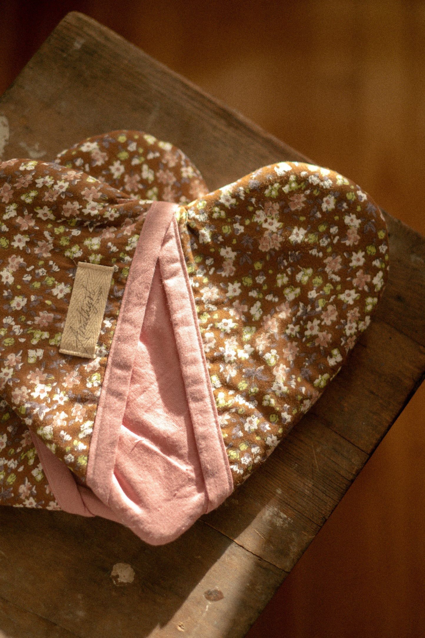 Handmade heart shaped oven mitt set - petite fleur🎀