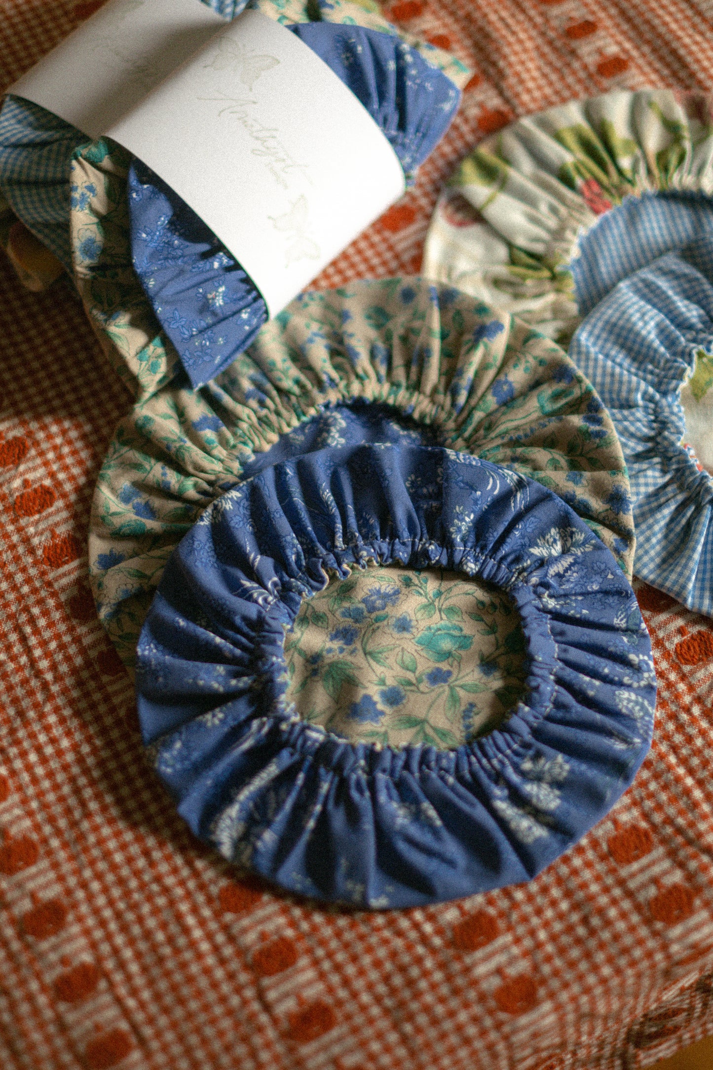 Handmade reusable bowl cover set - Autumn blue