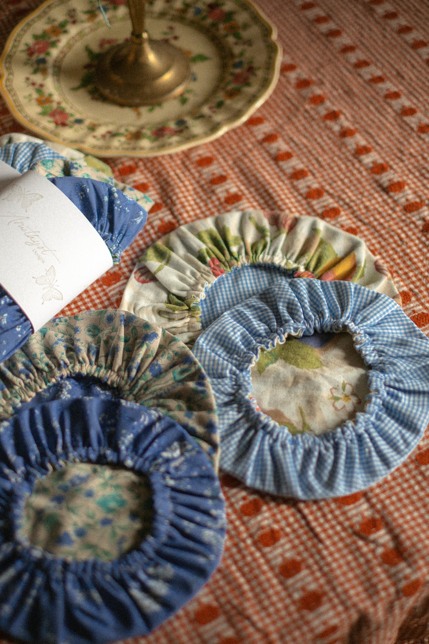Handmade reusable bowl cover set - Fall picnic