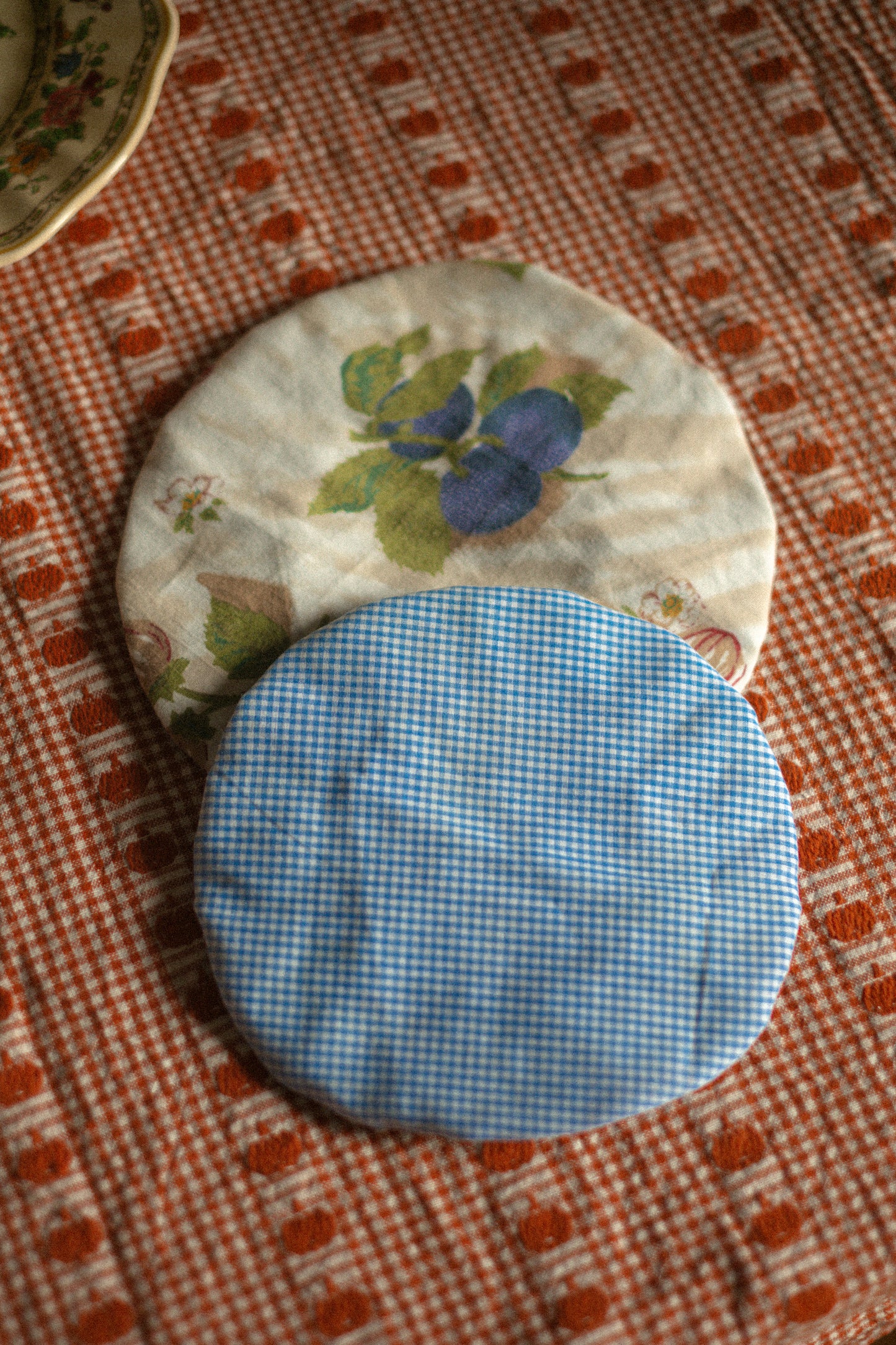 Handmade reusable bowl cover set - Fall picnic