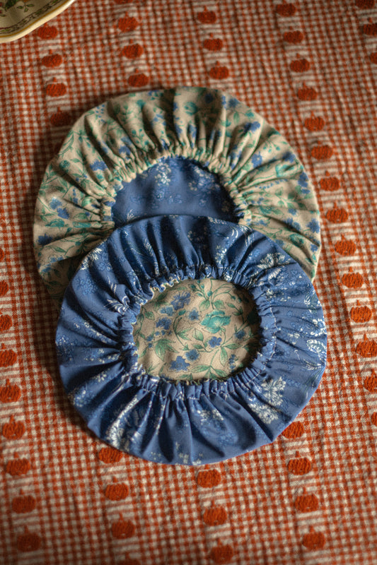 Handmade reusable bowl cover set - Autumn blue