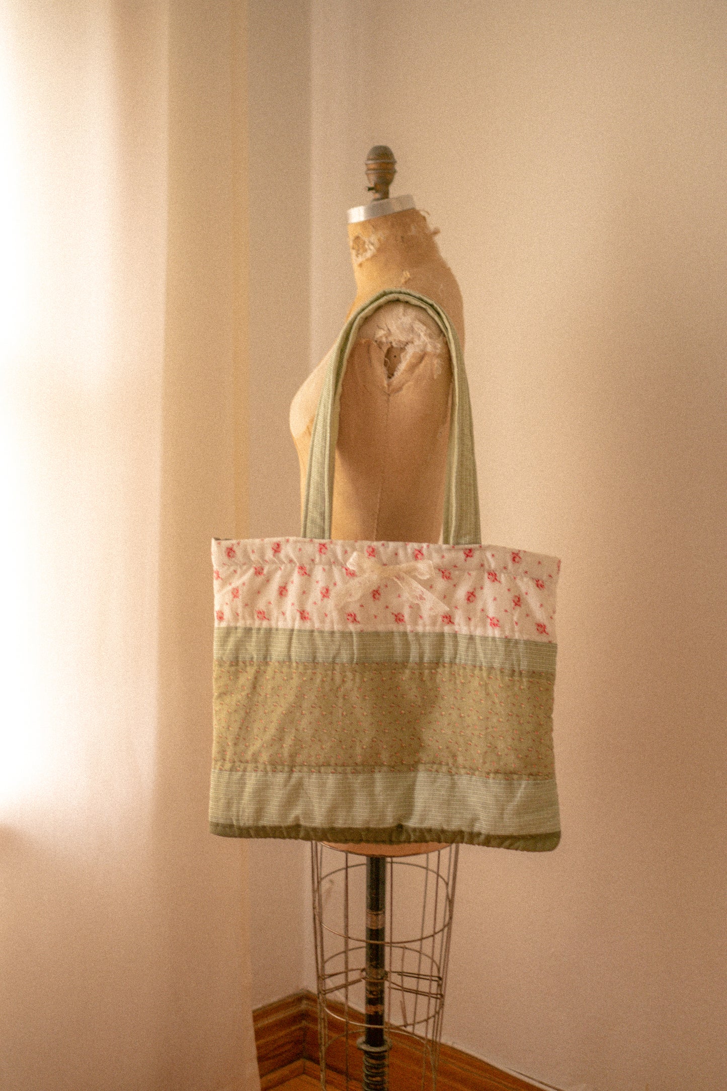 Handmade large quilted tote bag - Fall picnic🧺