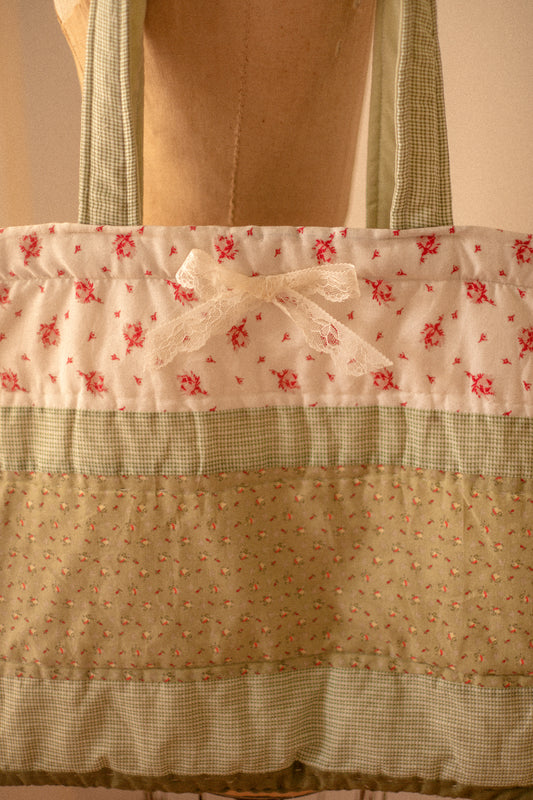 Handmade large quilted tote bag - Fall picnic🧺