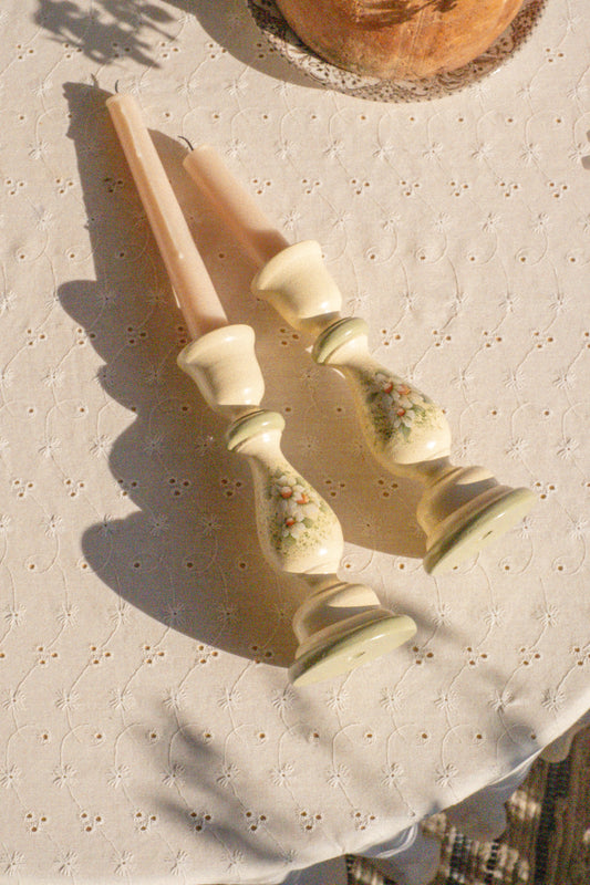 Vintage hand painted candlesticks