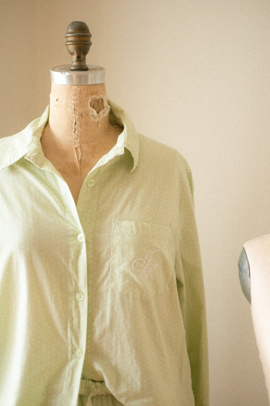 Vintage inspired cotton dotted pyjamas set