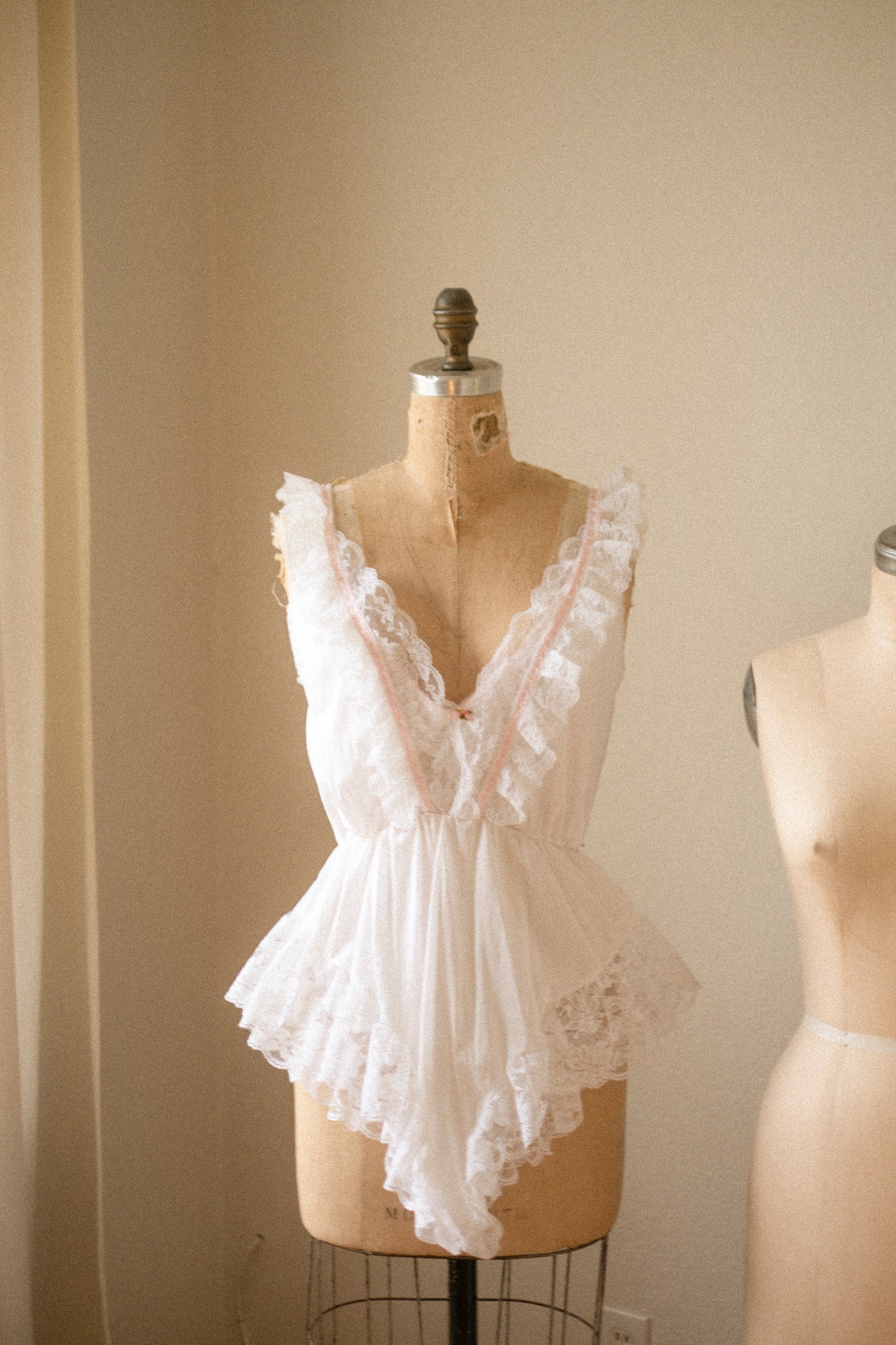 Vintage lace ruffled playsuit