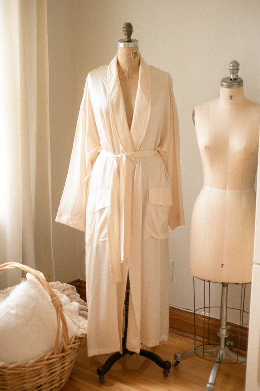 Vintage cream silk robe