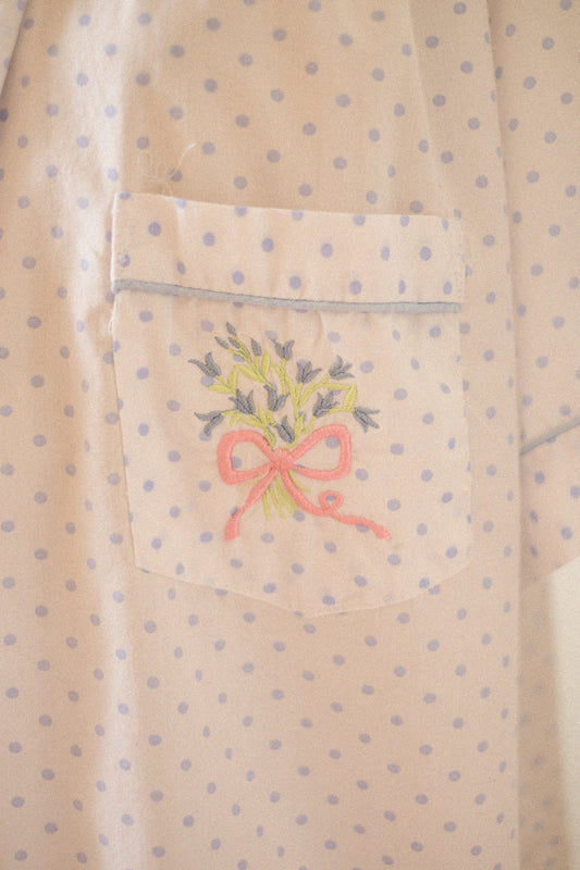 vintage cotton embroidered pyjamas set