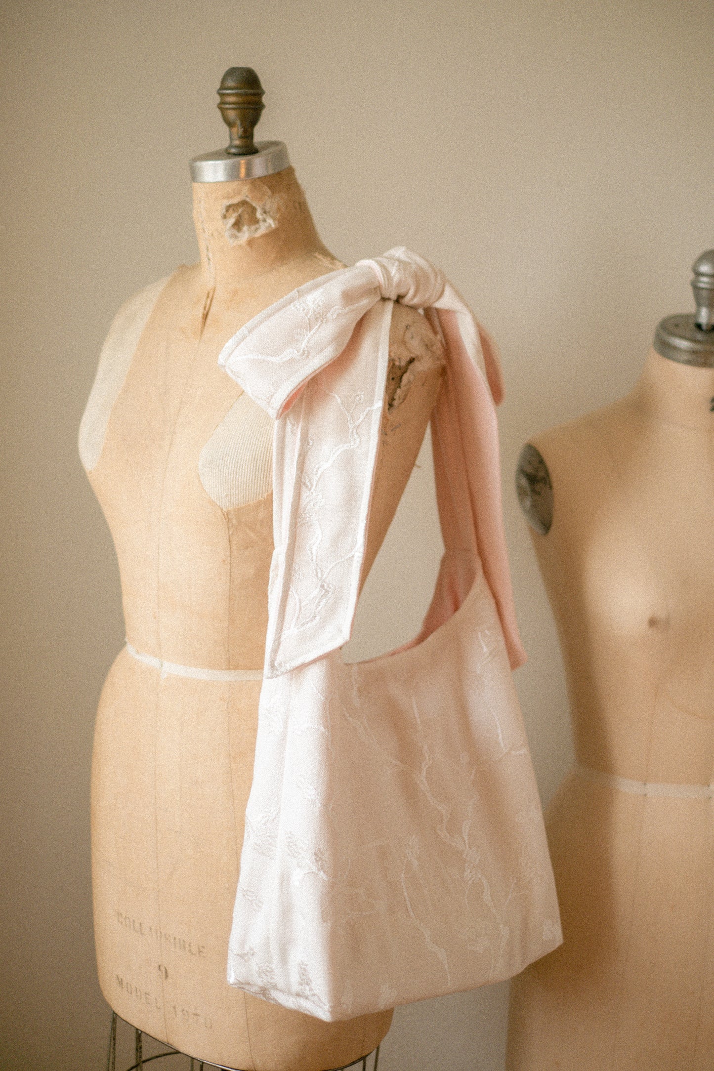 Handmade Ribbon reversible tote - ballerina
