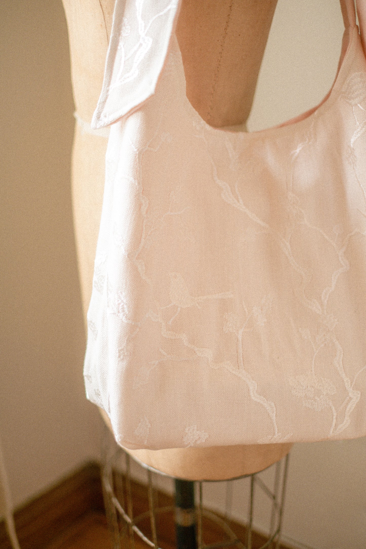 Handmade Ribbon reversible tote - ballerina