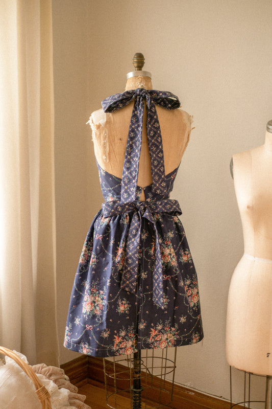 Handmade vintage inspired apron - mulberry